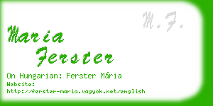 maria ferster business card